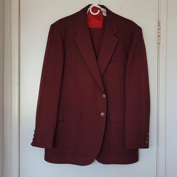 Men's Vintage 3-Piece Burgundy Suit